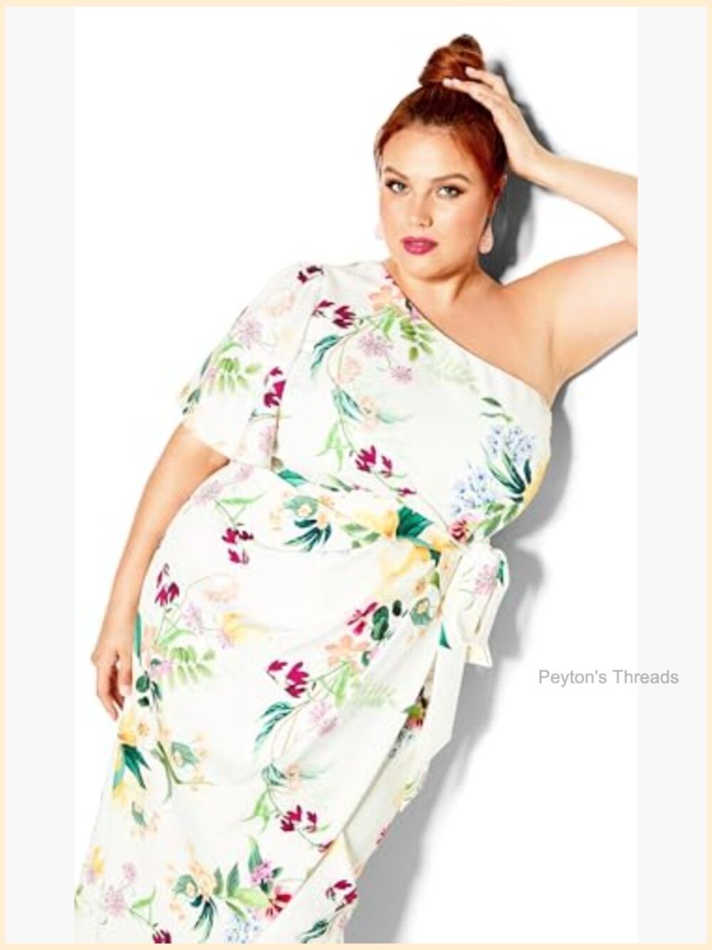 Plus Size Maxi Wrap Dress One Shoulder Tulip Skirt Pockets - Picture 2 of 5